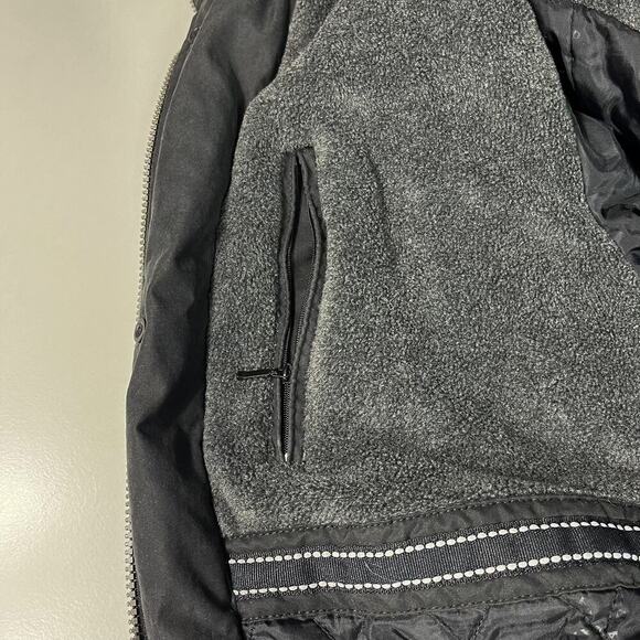 KAID Men’s Cold Gear Winter Coat Sz L Black Hooded Quilted/Fleece Lined Pockets - Picture 11 of 15